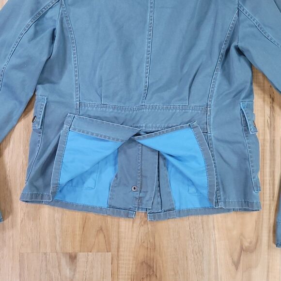 ☔️🔹️French Connection Blue Zippered Utility Jacket Size 8 - Picture 10 of 16